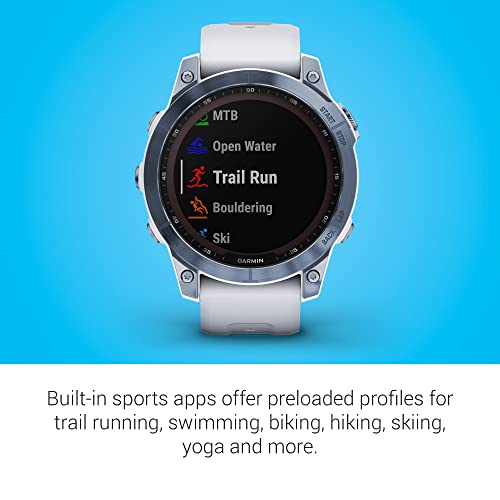 Garmin fenix 7 Sapphire Solar Adventure Smartwatch - Mineral Blue