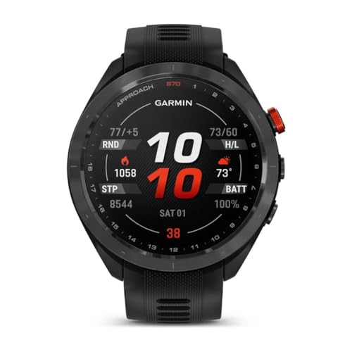 Garmin Approach S70 47MM Black Smartwatch Bundle