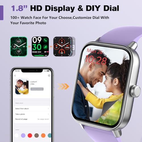 Smart Watch Men Women Android iPhone Compatible Fitness Tracker