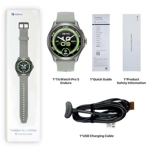 Ticwatch Pro 5 Enduro Smartwatch - Android OS, Fitness