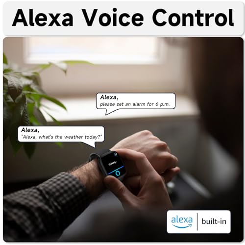 Unisex Smartwatch with Alexa, HD Fitness Tracker, 100+ Sports
