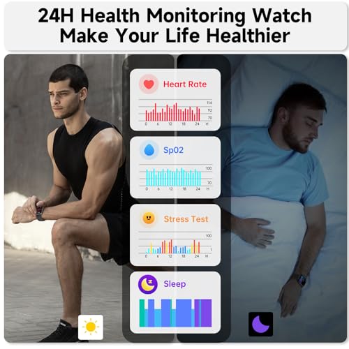 Unisex Smartwatch with Alexa, HD Fitness Tracker, 100+ Sports