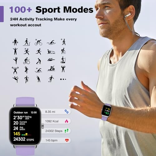 Smart Watch Men Women Android iPhone Compatible Fitness Tracker