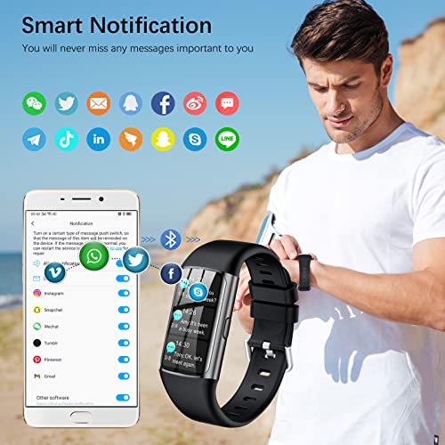 IP68 Waterproof Smart Fitness Tracker Watch for Women Men