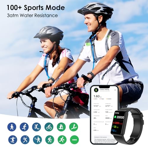 KEEPONFIT Fitness Tracker with 100 Workout Modes - BLACK
