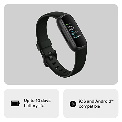 Fitbit Inspire 3 Health & Fitness Tracker, Black Zen