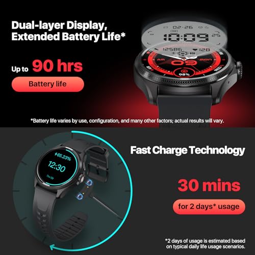 Men's Ticwatch Pro 5 Enduro Smartwatch, Android Wear OS