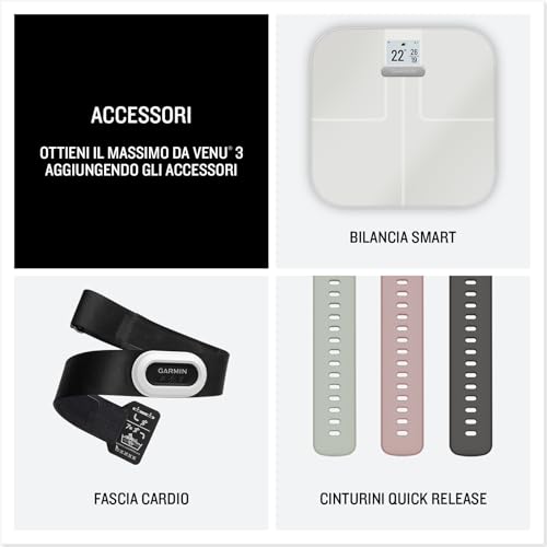 Garmin Venu 3 Black Stainless Steel Smartwatch 45mm