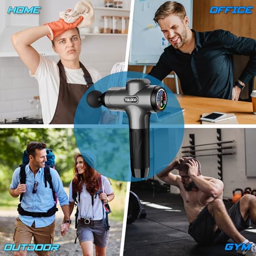 TOLOCO Deep Tissue Massage Gun with 12 Heads