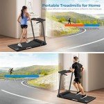 Compact Portable Treadmill with Handles and LED Display