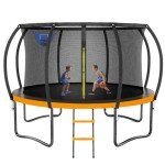12FT/14FT Outdoor Trampoline with Basketball Hoop