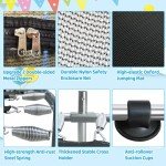 55'' Mini Trampoline with Enclosure for Kids