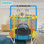 55'' Mini Trampoline with Enclosure for Kids