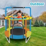 55'' Mini Trampoline with Enclosure for Kids