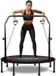 RAVS Foldable Mini Trampoline with Adjustable Handle