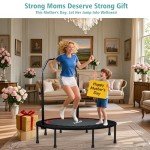 RAVS Foldable Mini Trampoline with Adjustable Handle