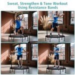 RAVS Foldable Mini Trampoline with Adjustable Handle