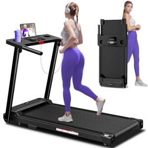 Compact Portable Treadmill with Handles and LED Display