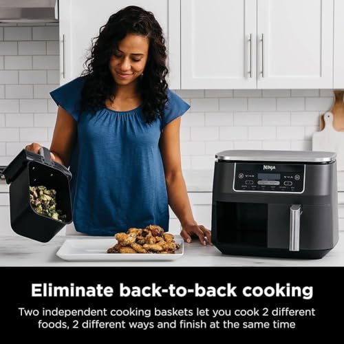 Ninja Foodi DualZone 2-Basket Air Fryer, 8 Quart