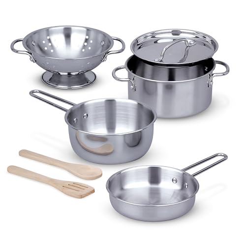 Melissa & Doug Kids Stainless Steel Pots & Pans