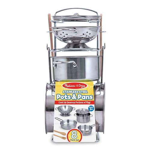 Melissa & Doug Kids Stainless Steel Pots & Pans