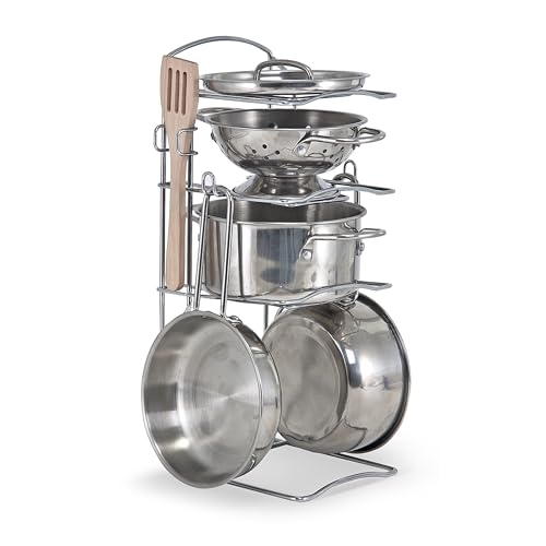 Melissa & Doug Kids Stainless Steel Pots & Pans