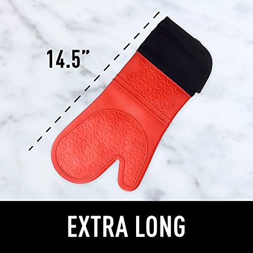 Elbee Home Heat-Resistant Oven Mitts with Bonus Pot Holder