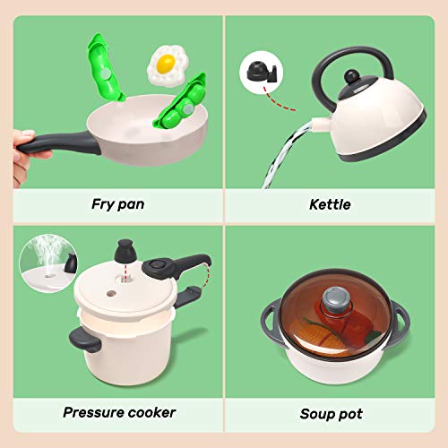 Cute Stone Kitchen Playset with Cookware and Accessories