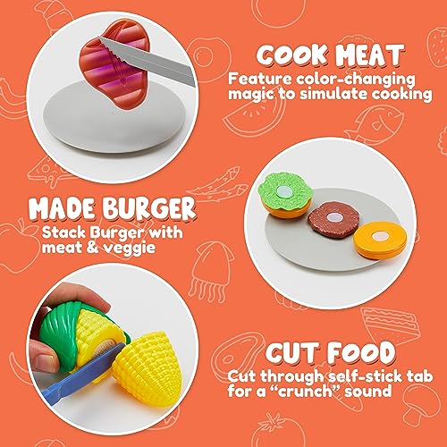 Extra Large 2-Layer BBQ Grill Playset for Kids