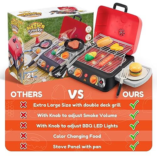 Extra Large 2-Layer BBQ Grill Playset for Kids