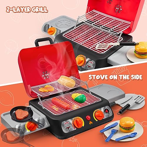Extra Large 2-Layer BBQ Grill Playset for Kids