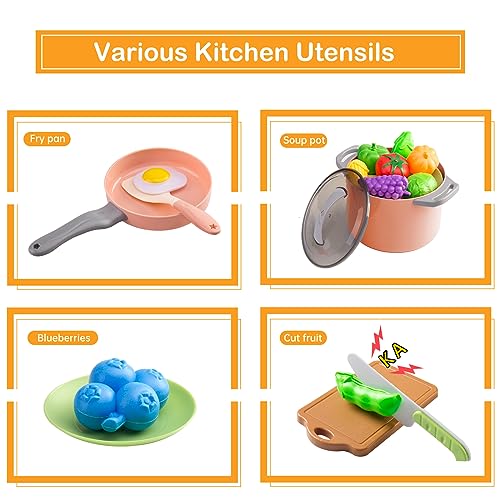 JokerKing 35-Piece Kids Pretend Kitchen Playset