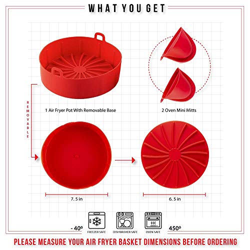 Mint Living Air Fryer Silicone Pot + Oven Mitts