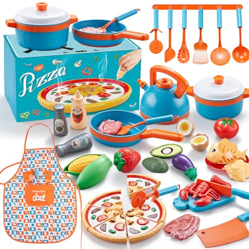 46-Piece Kids Kitchen Playset with Accessories