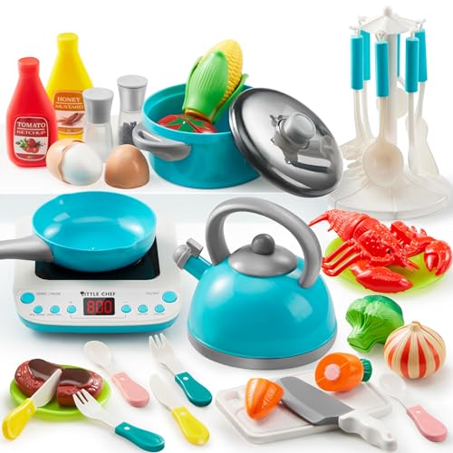 Kids Play Kitchen Food Set with Appliances