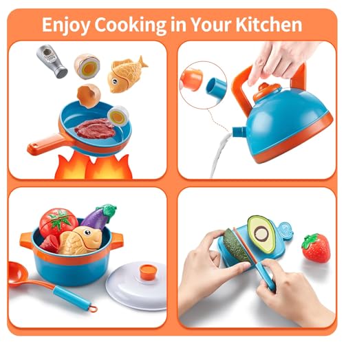 46-Piece Kids Kitchen Playset with Accessories