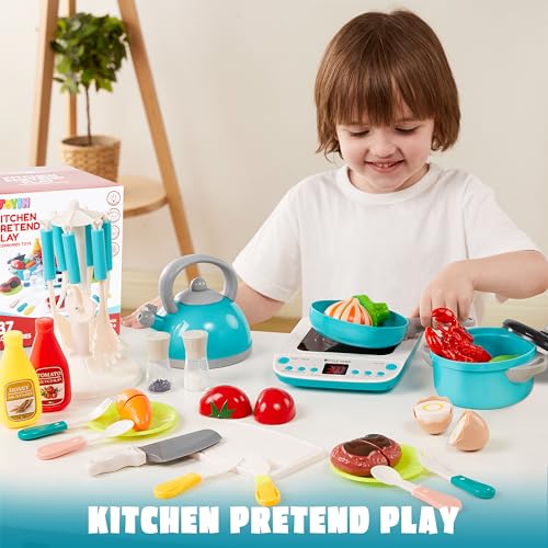 Kids Play Kitchen Food Set with Appliances