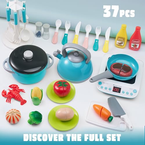 Kids Play Kitchen Food Set with Appliances
