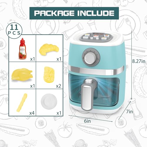 Kids Toy Air Fryer Kitchen Playset with Sounds