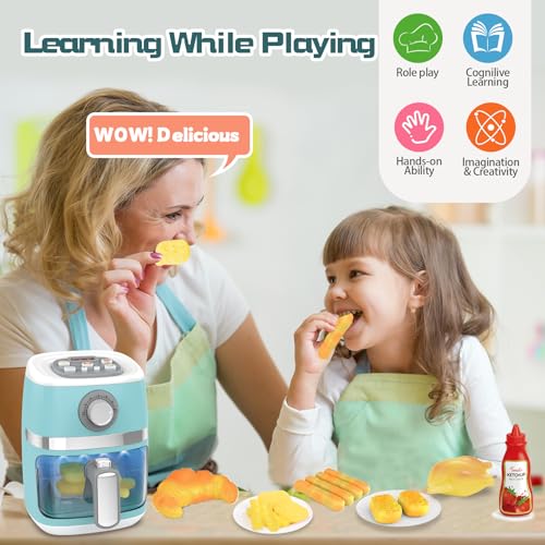 Kids Toy Air Fryer Kitchen Playset with Sounds