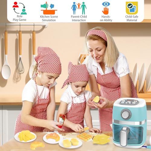 Kids Toy Air Fryer Kitchen Playset with Sounds
