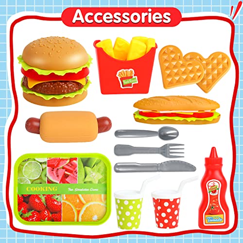 FINGOOO Pretend Play Food Set for Kids