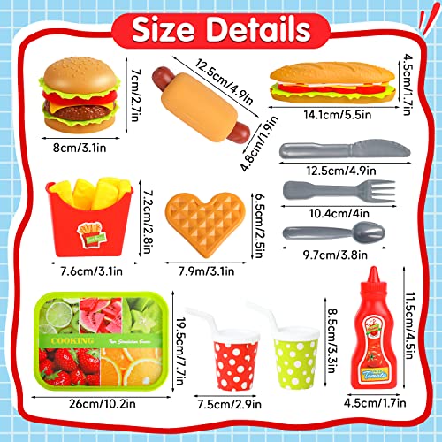 FINGOOO Pretend Play Food Set for Kids