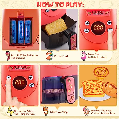 GAGAKU Kids Air Fryer Play Kitchen Set