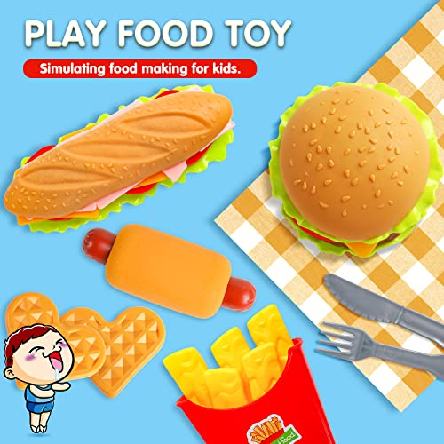 FINGOOO Pretend Play Food Set for Kids