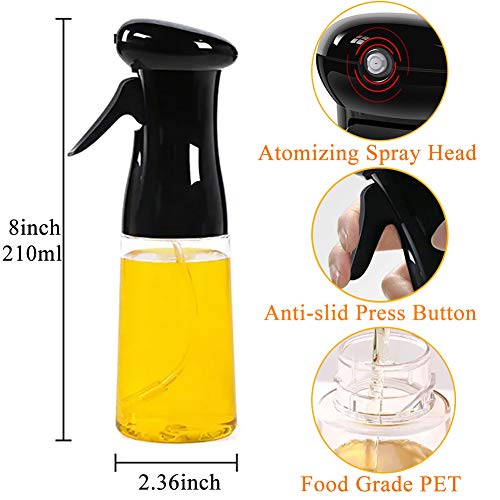 210ml Olive Oil Sprayer for Air Frying - Black