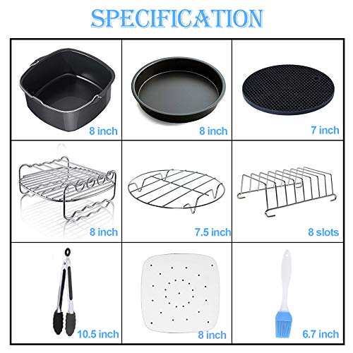 Deluxe 11-Piece Air Fryer Accessories Set & Recipe Book