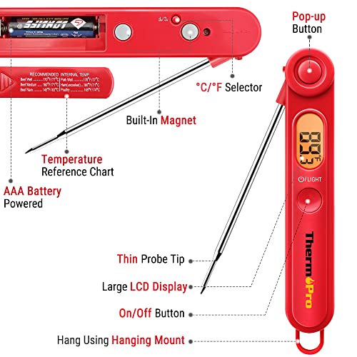 Digital ThermoPro TP-03B Meat Thermometer for Air Fryers