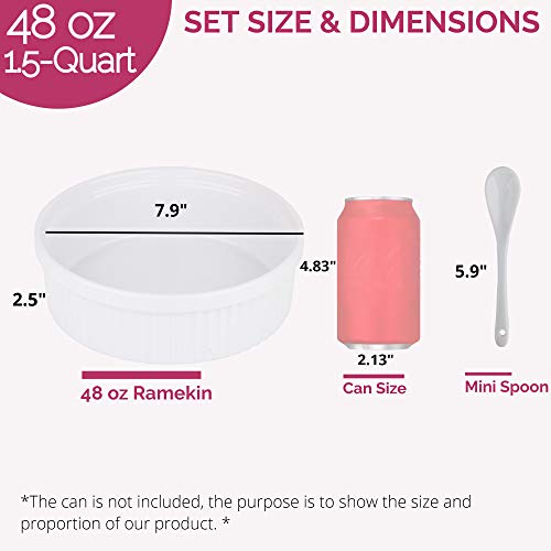 Large Ceramic Ramekins with Spoon for Air Frying
