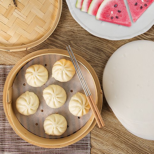 Vancens 100-pack Bamboo Steamer Liners for Air Fryers